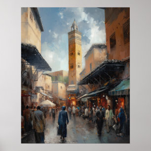 Poster de arte de pintura de Marruecos de Marrakec