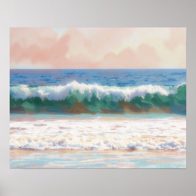 Póster de arte de playa y océano (Frente)