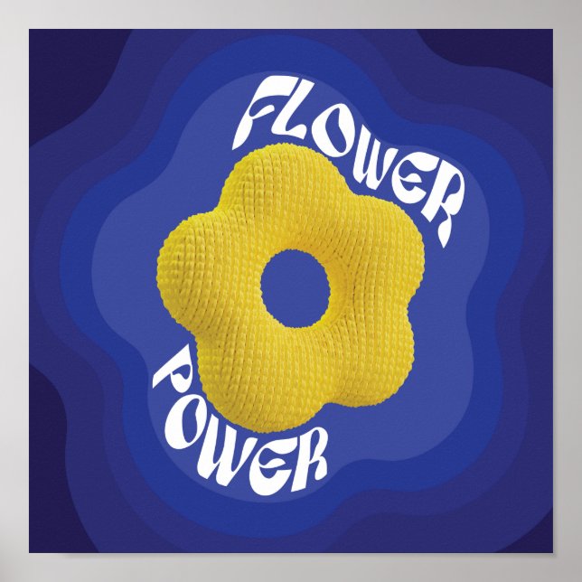Póster de arte de Poder de Flor Amarilla con gradi (Frente)