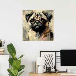 Póster de arte de pug