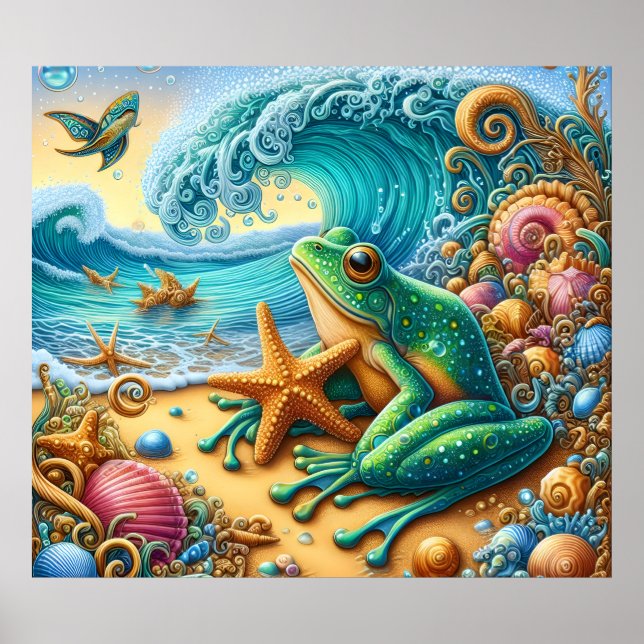 Póster de arte de rana (Frente)