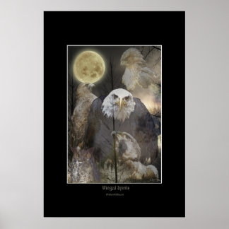 POSTER de arte de raptor WINGIT SPIRITS