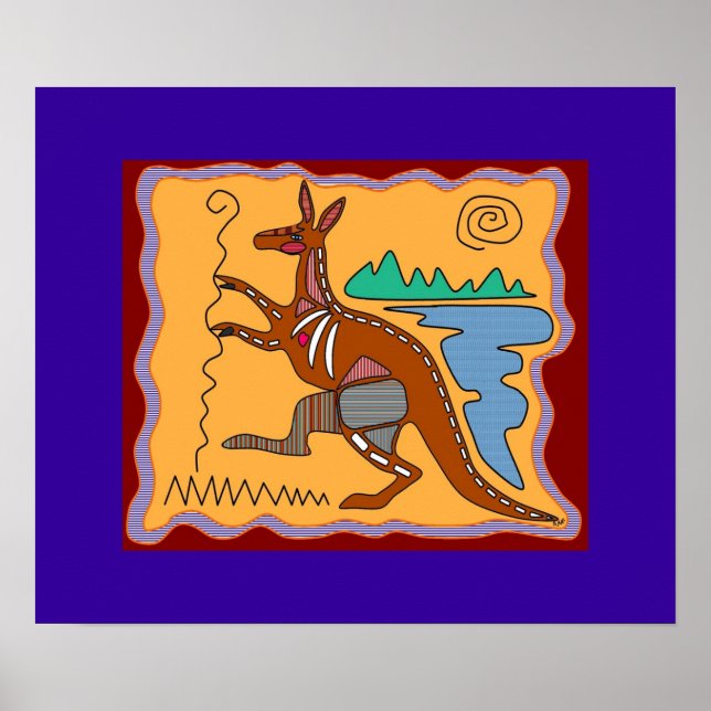 Poster de arte de rayos X canguro (Frente)