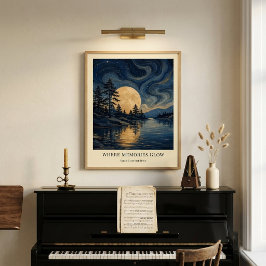 Póster de Arte de Reflejos bajo la Luz de la Luna