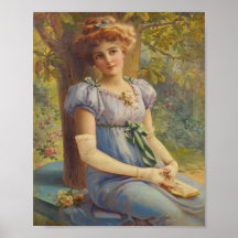 Póster de Arte de Retrato de Dama Victoriana Vinta