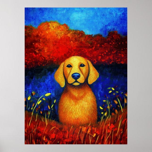 Poster de arte de retrato de perro (Frente)