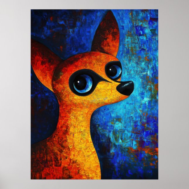 Poster de arte de retrato de perro (Frente)