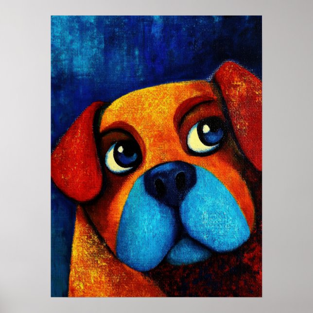 Poster de arte de retrato de perro (Frente)