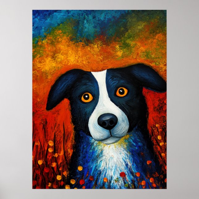 Poster de arte de retrato de perro (Frente)