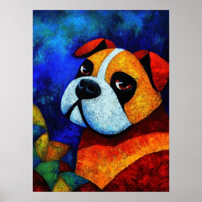 Poster de arte de retrato de perro (Frente)