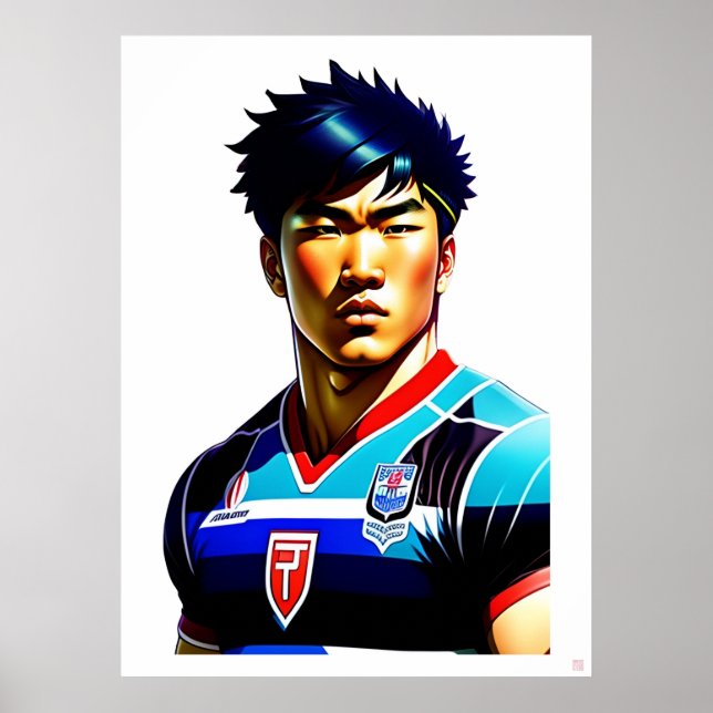 Poster de arte de rugby japonés (Frente)