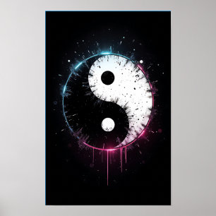 Póster de Arte de Salpicaduras Yin Yang - Decoraci