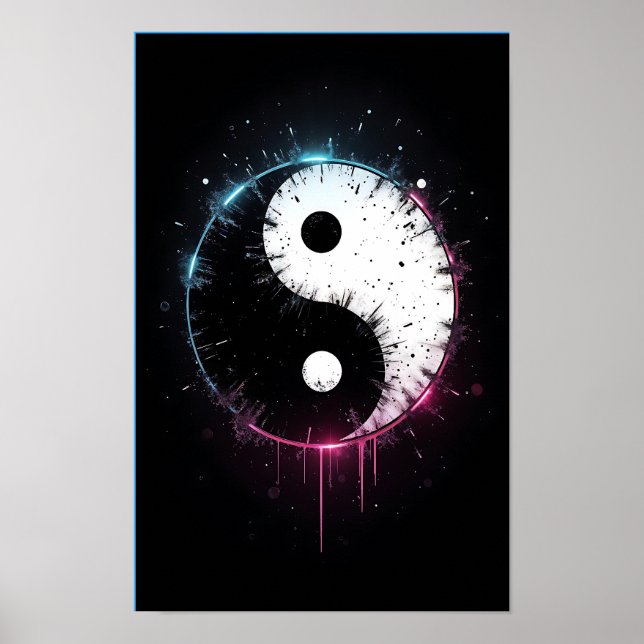 Póster de Arte de Salpicaduras Yin Yang - Decoraci (Frente)