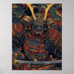 Poster de arte de Samurai - Estilo de arte simple