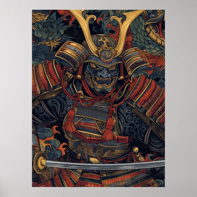 Poster de arte de Samurai - Estilo de arte simple  (Frente)