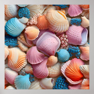 Poster de Arte de Seashells Seaside