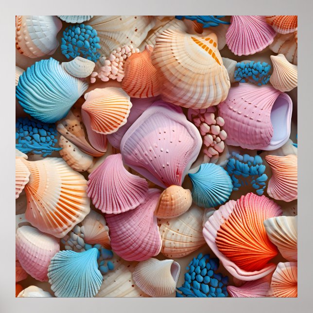 Poster de Arte de Seashells Seaside (Frente)