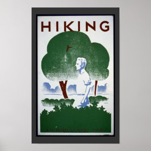 Poster de arte de senderismo de época