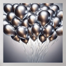 Poster de arte de Silver Balloons