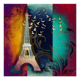 Poster de arte de swirl de París