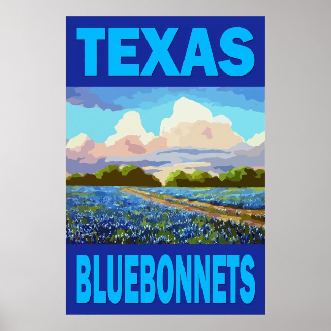 Poster de arte de Texas Bluebonnets (Frente)