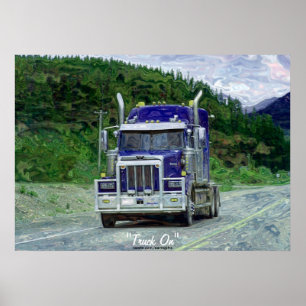 Poster de arte de transporte por carretera de cami