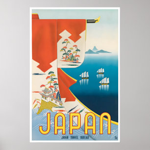 Póster de arte de viaje a Japón Impresión vintage 