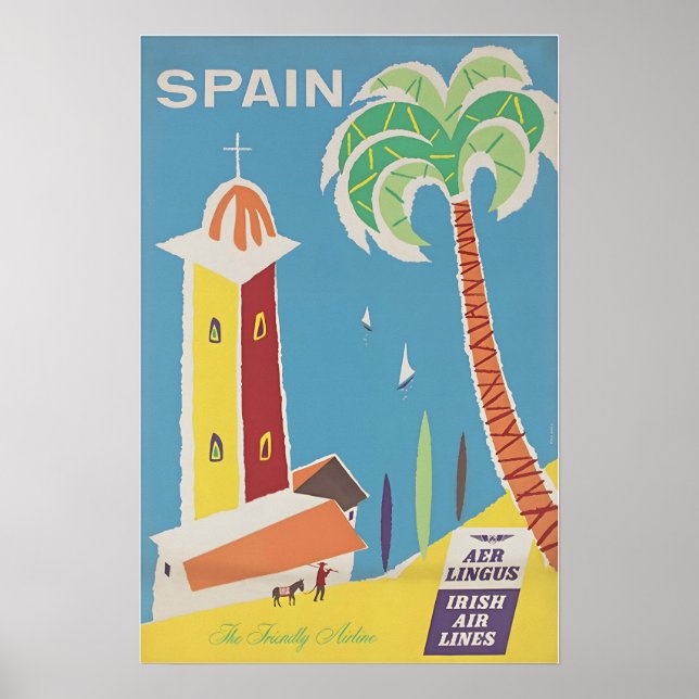 Póster de arte de viaje español España (Frente)