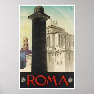 Póster de arte de viaje italiano de Roma Impresión