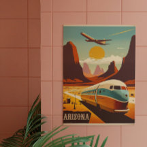 Poster de arte de viajes de Arizona Vintage