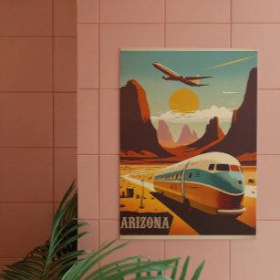 Poster de arte de viajes de Arizona Vintage