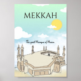 Poster de arte de viajes de la Gran Mezquita de La