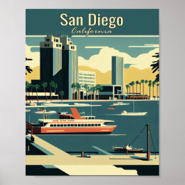 Poster de arte de viajes Minimalistas de San Diego
