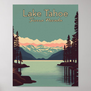 Poster de arte de viajes Minimalistas por el lago 