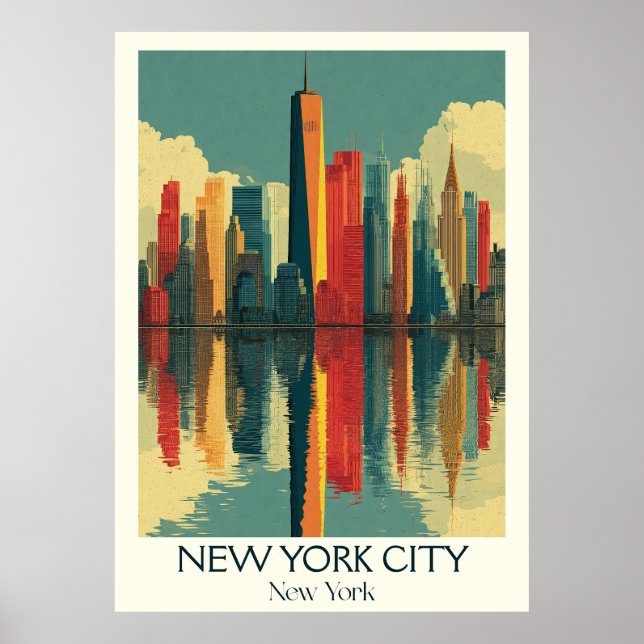 Poster de arte de Vibrant Skyline de la ciudad de  (Frente)