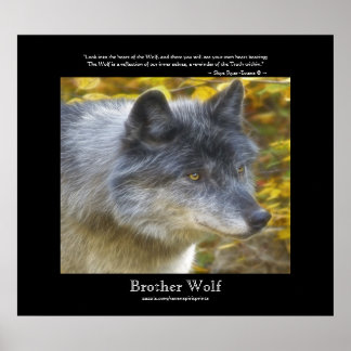 Poster de arte de vida salvaje del poema Wolf Port