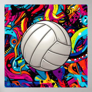 Poster de arte de voleibol