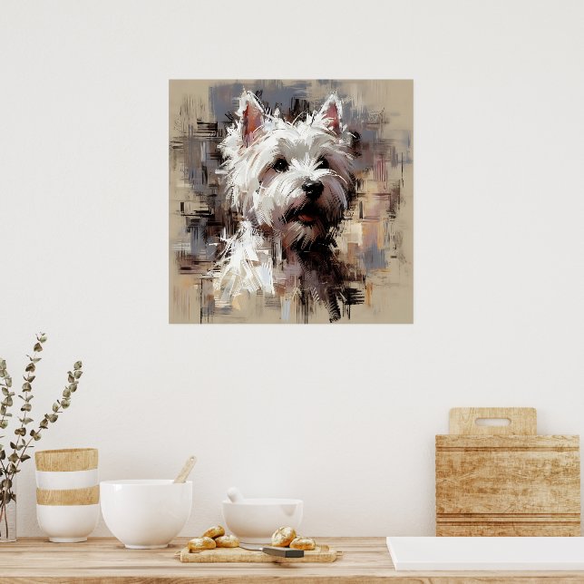 Póster de arte de West Highland White Terrier (Cocina)