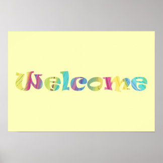 Poster de arte de Word de colores de bienvenida