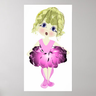 Poster de arte de zapatos de ballet rosa