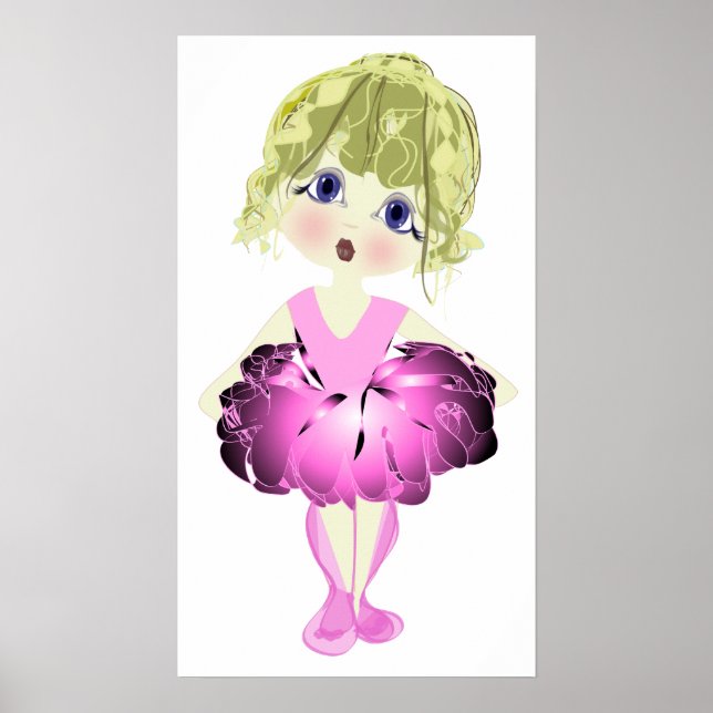 Poster de arte de zapatos de ballet rosa (Frente)