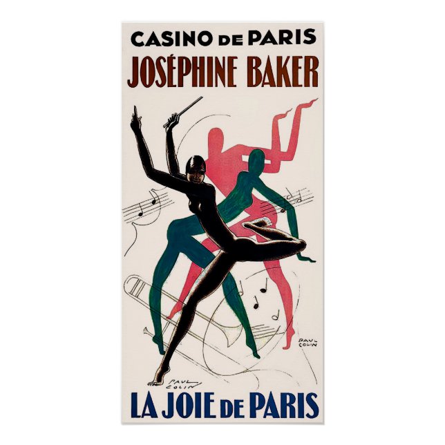 Poster de arte deco para Josephine Baker. (Anverso)