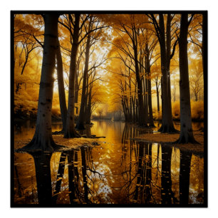 Póster de Arte del Árbol Dorado