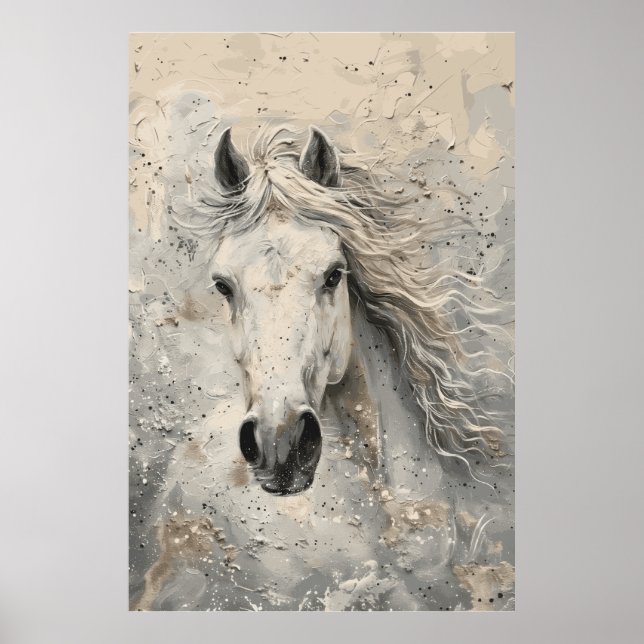Poster de arte del caballo blanco (Frente)