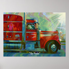 Poster de arte del camionero de la camioneta roja 