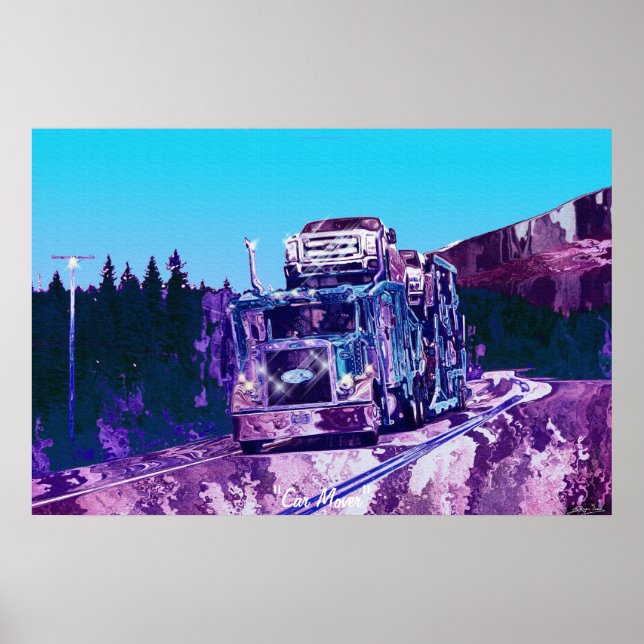 Poster de arte del camionero del vehículo de trans (Frente)