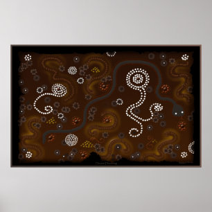 Poster de arte del desierto aborigen australiano