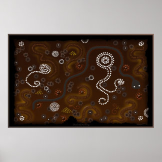 Poster de arte del desierto aborigen australiano