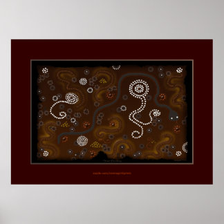 Poster de arte del desierto aborigen australiano I