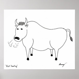 Poster de arte del folk Bull